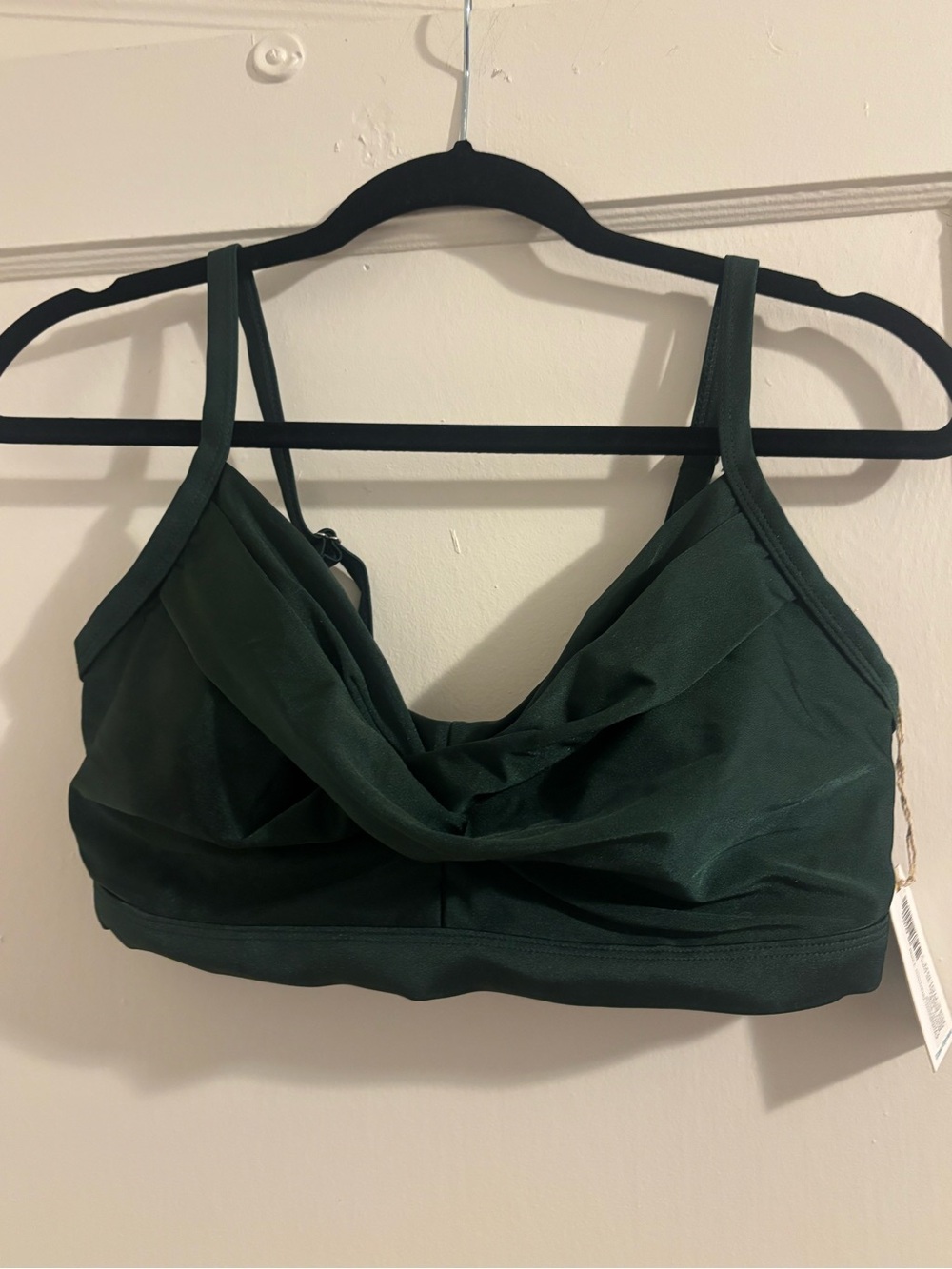 Draped Satin Bralette - Dark Green
